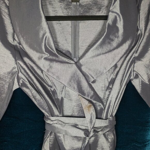 Blue Evening Wrap Blouse - Picture 2 of 4